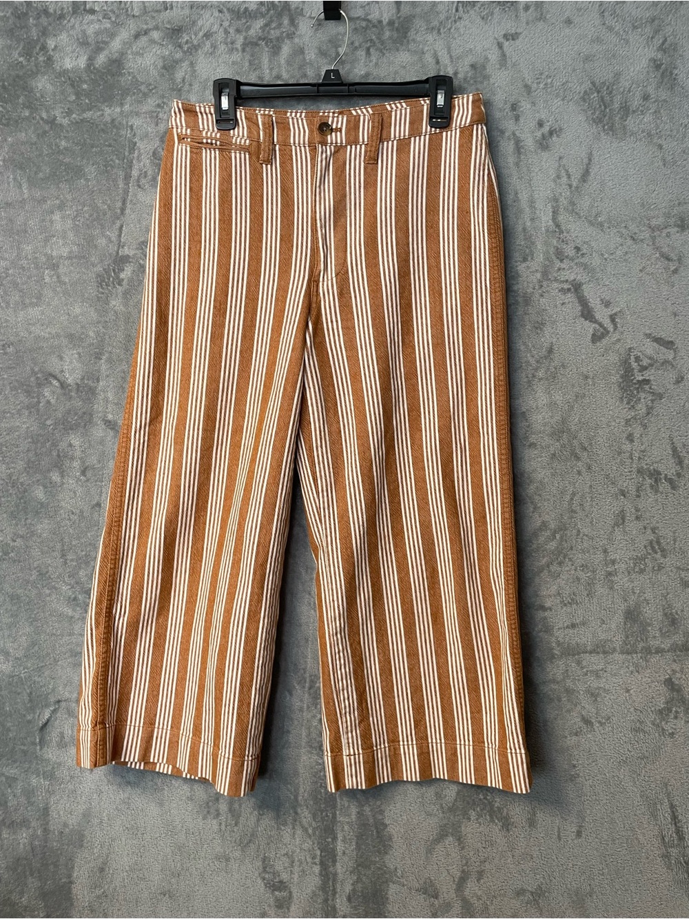Madewell Brown and White Vertical Stripe Chinos